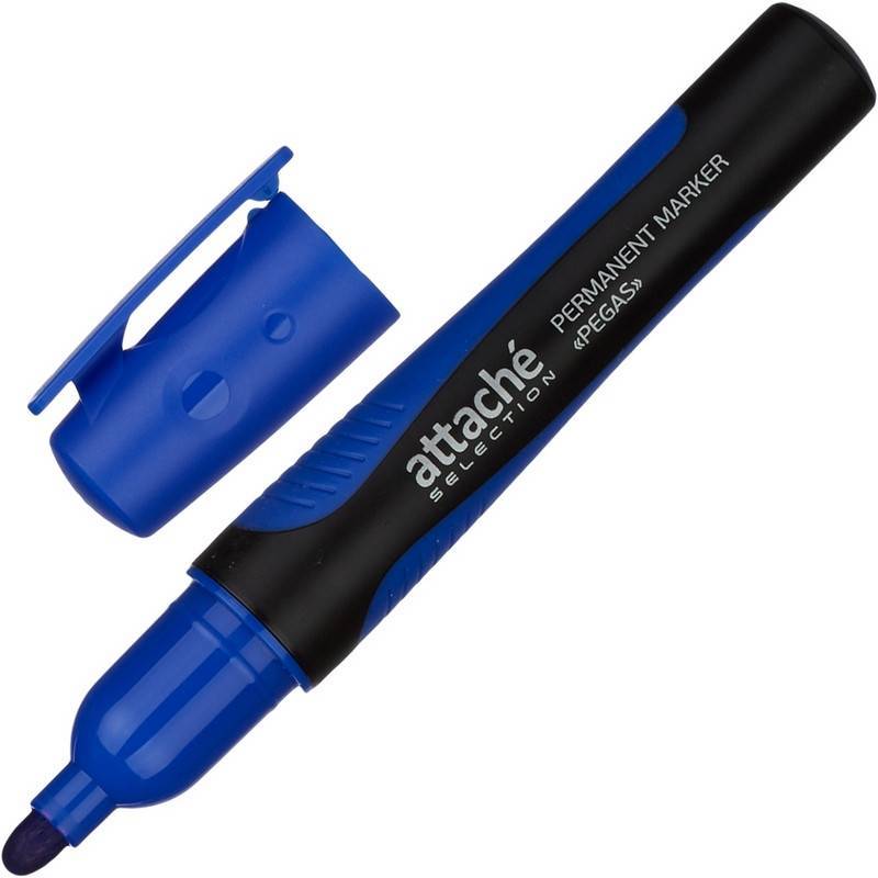 Маркер перманентный Attache Selection Pegas синий (толщина линии 2-5 мм) 426891