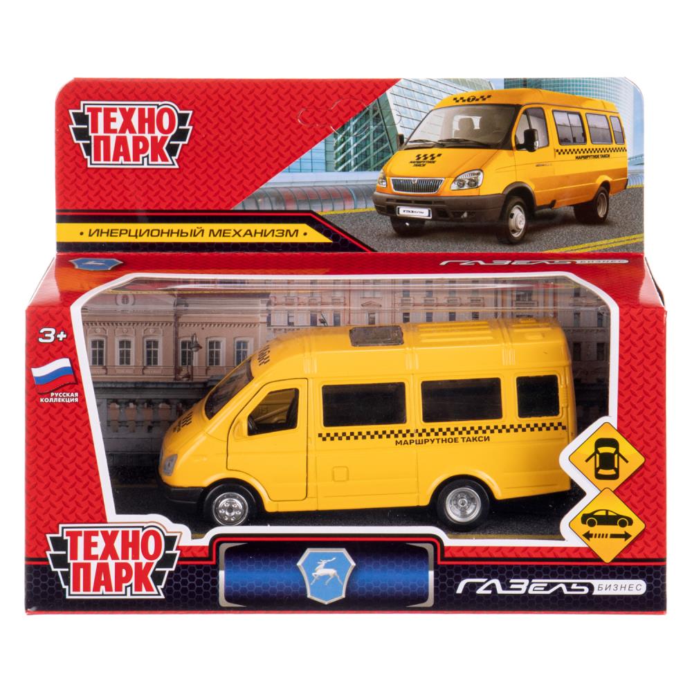 Машина металлическая Газ-3221 Газель Такси, 12,2 см, Технопарк GAZ3221VAN-12TAX-YE