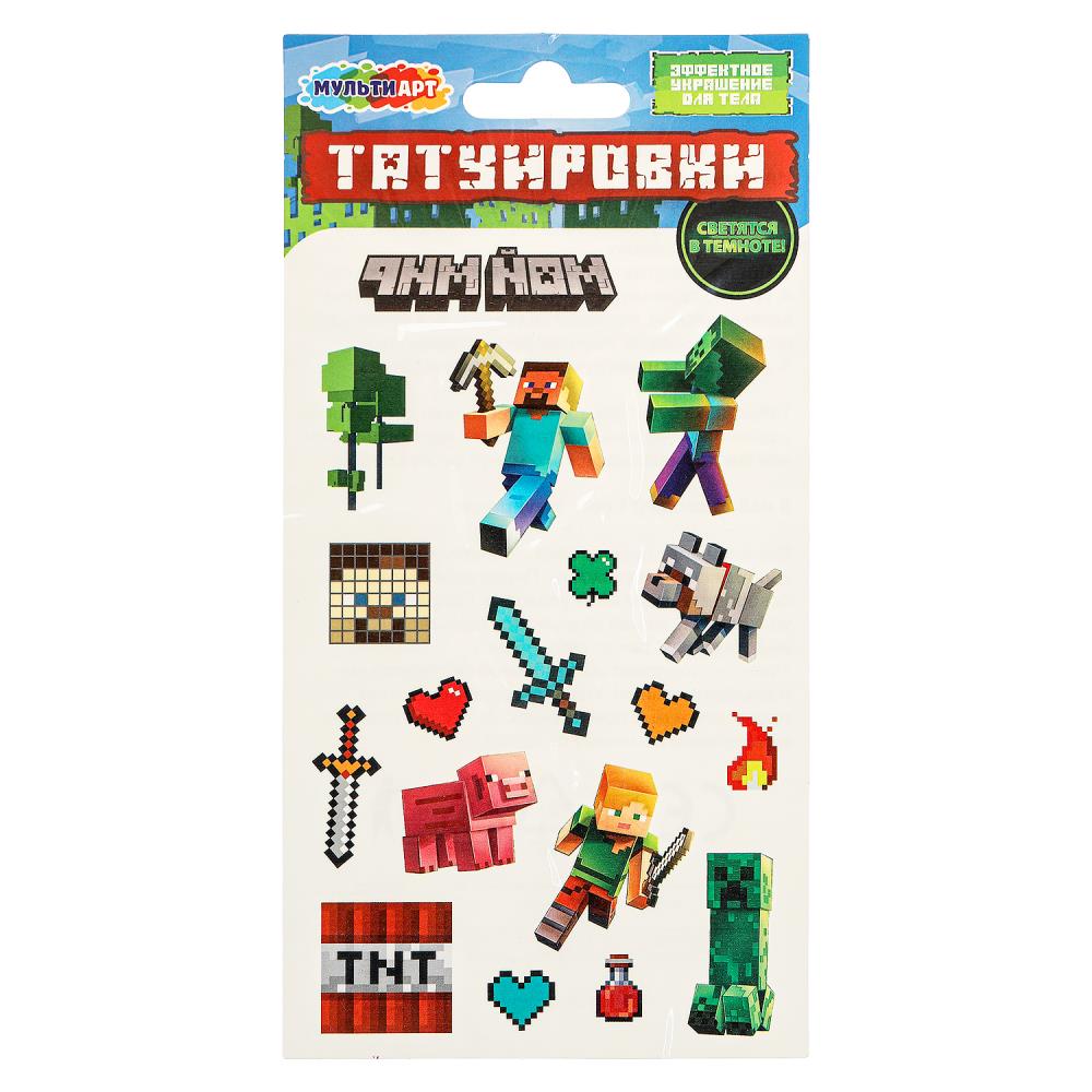 Переводные тату Квадратный мир (светятся в темноте) МУЛЬТИ АРТ TATTOO-114255