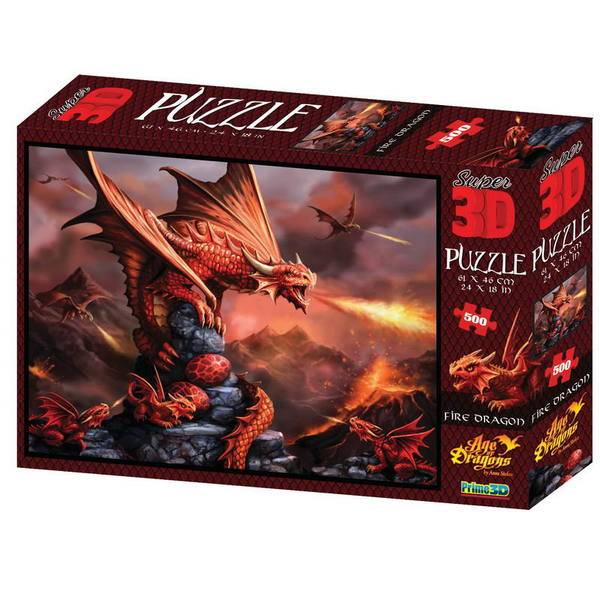 Пазл 3D 500 Огненный дракон Prime 3D 10090-SBM