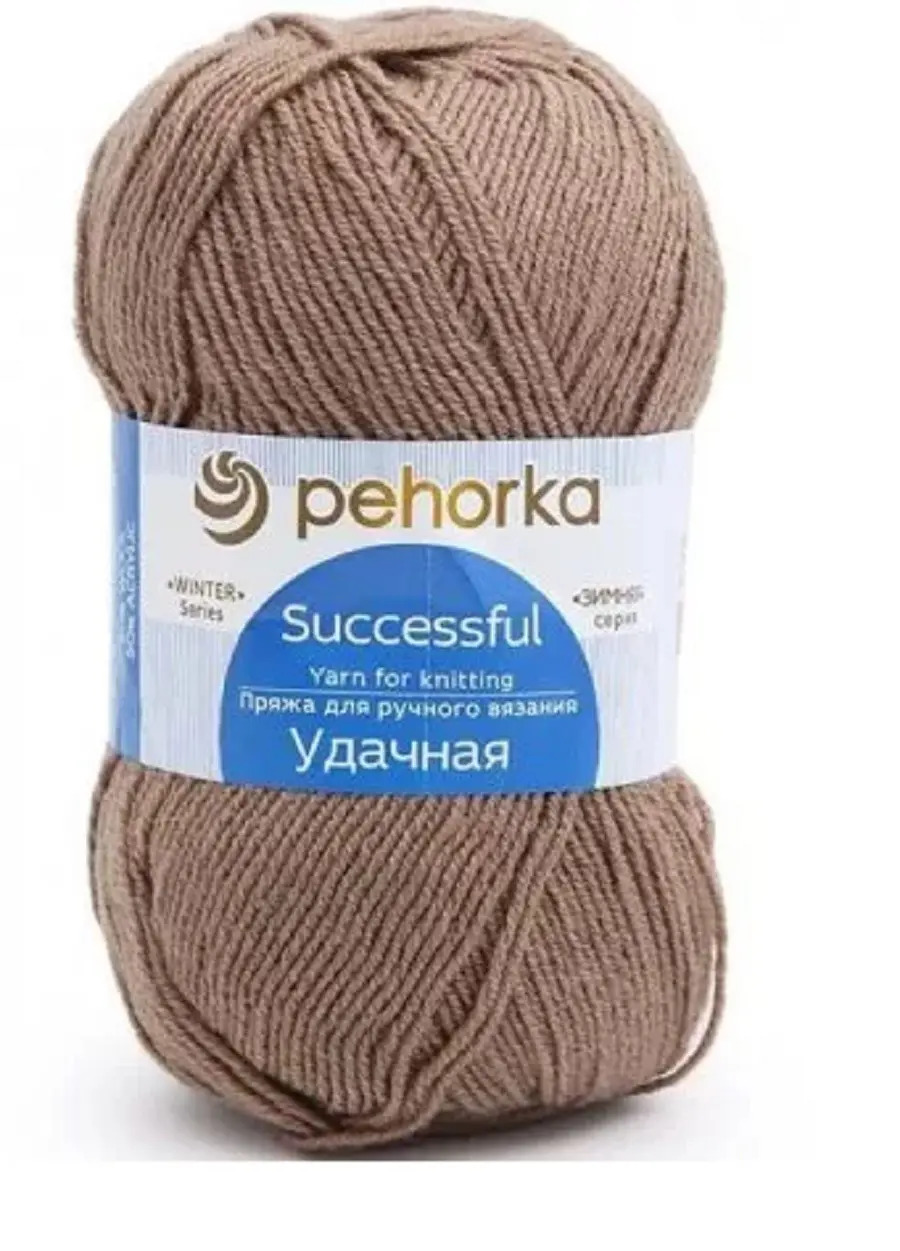 Пряжа ПЕХОРКА Удачная 250м/100г цвет 274-Серобежевый 2125082740