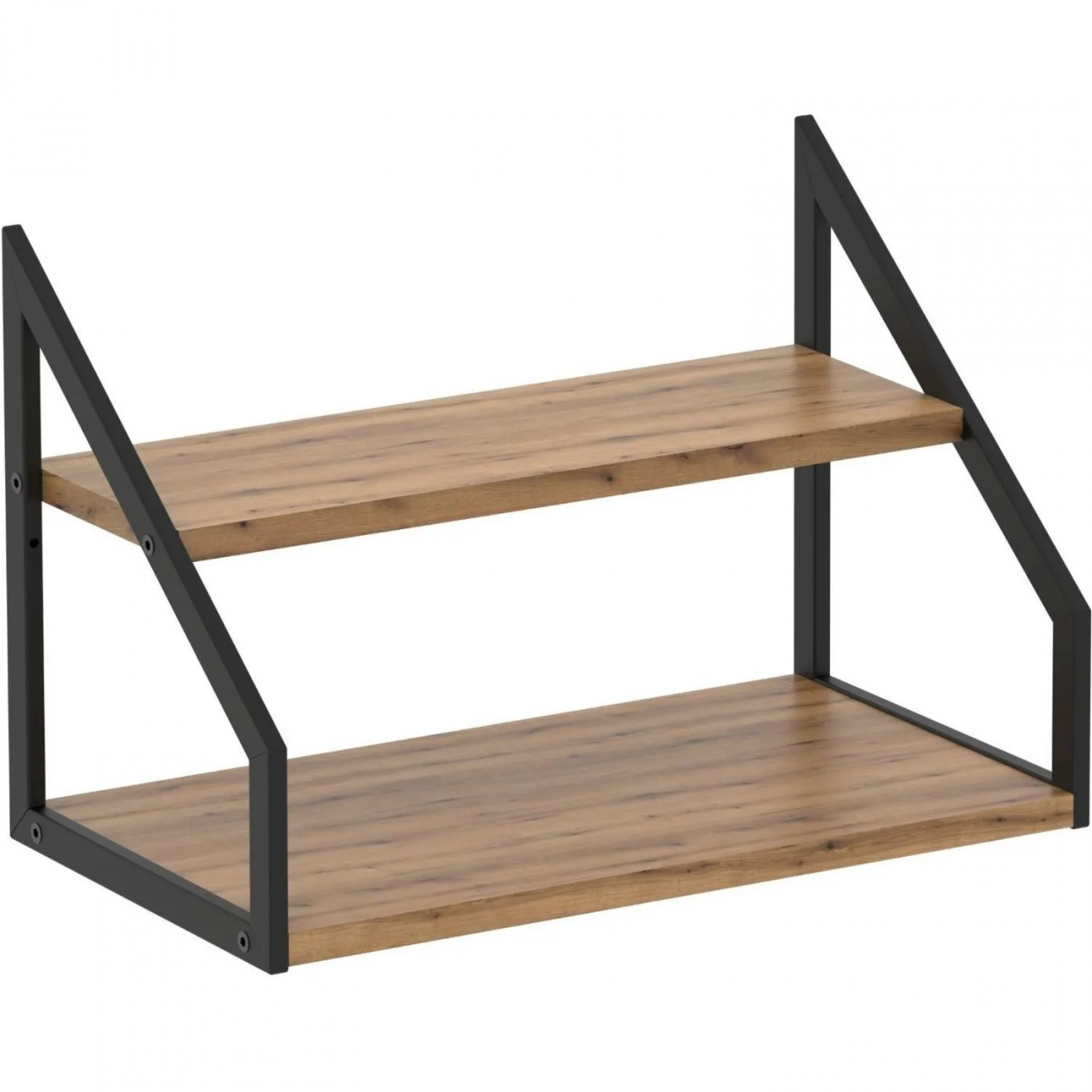 Полка TI_настен/настоль Комус Онега-8 250х450 мет чер/ЛДСП дуб вотан 2216038