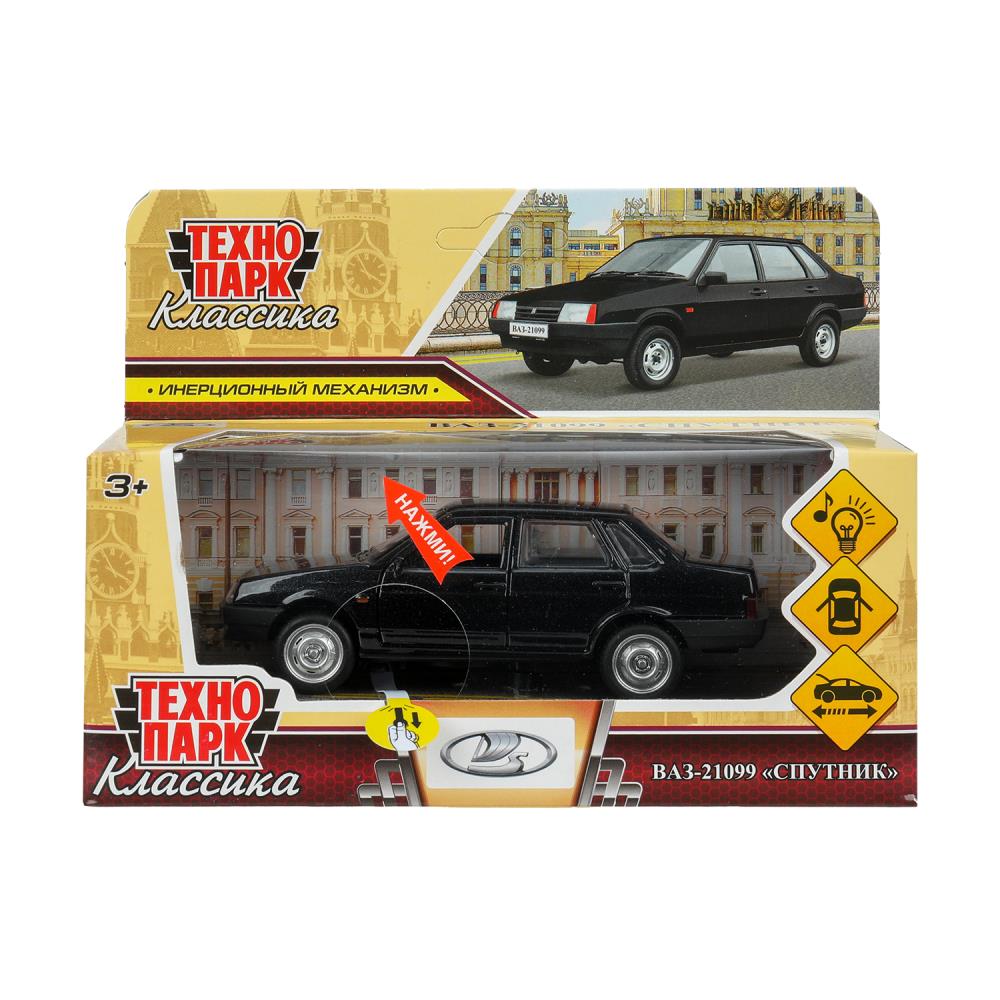 Машина металлическая свет-звук Лада 21099 "Спутник", 12 см. черный Технопарк 21099-12SL-BK