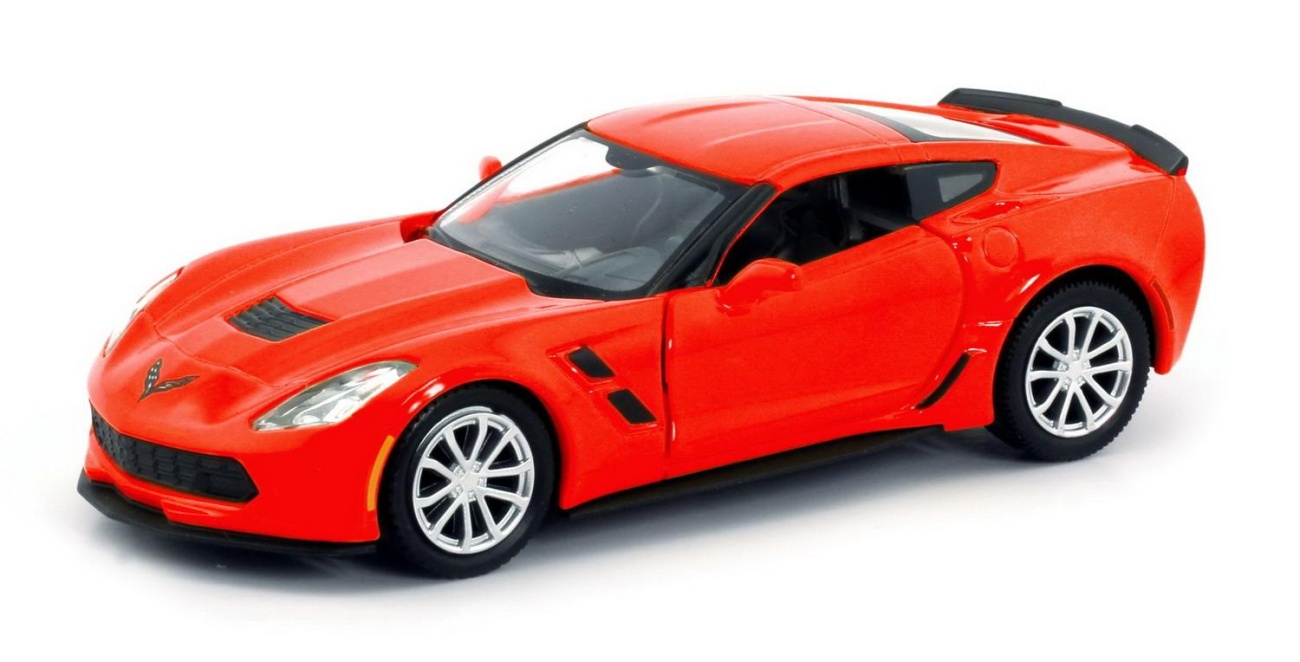 Машина металлическая RMZ City 1:32 Chevrolet Corvette Grand Sport, красный цв. открытие дверей Uni-Fortune 554039-RD