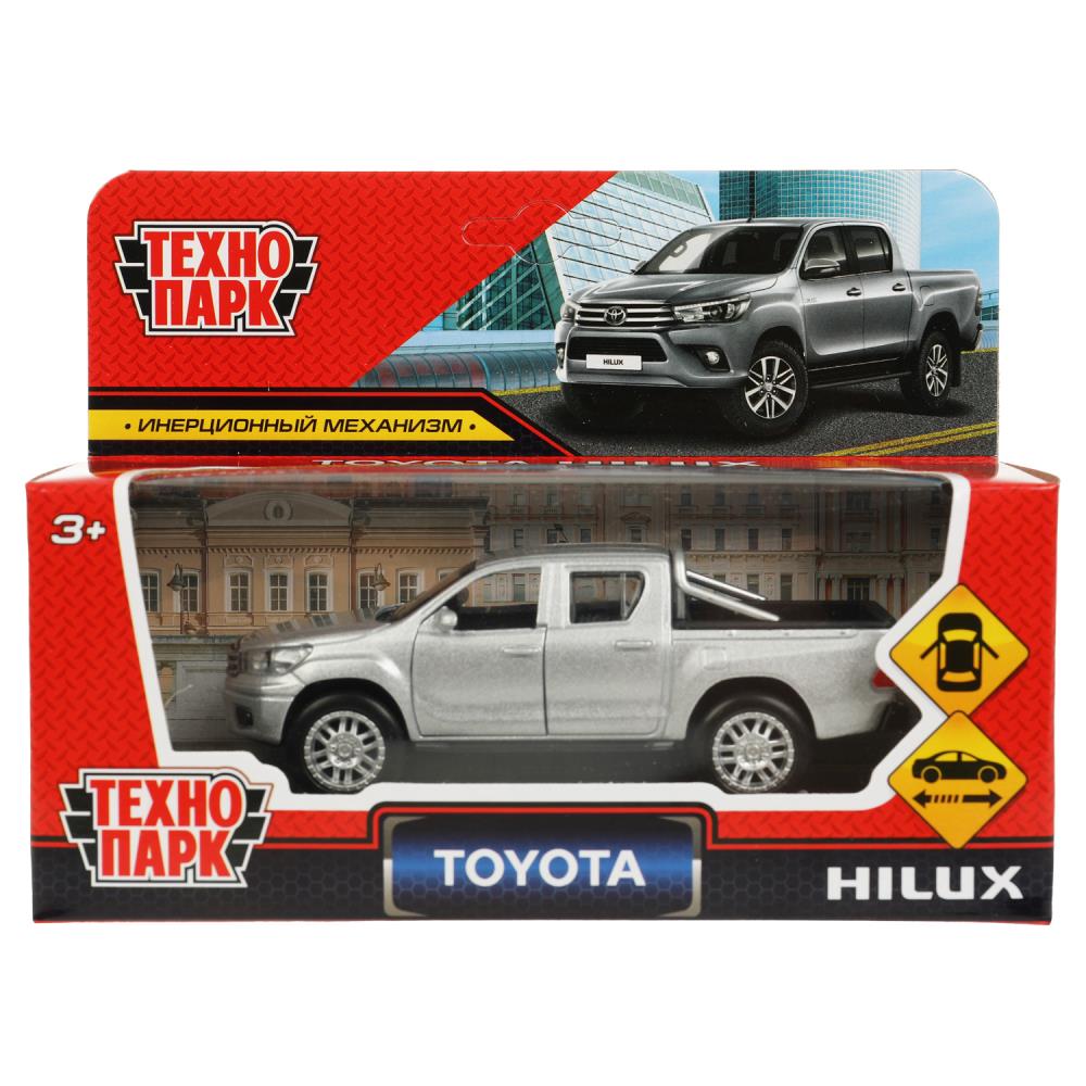 Машина металлическая Тойота Хилукс (Hilux) 12 см, серебристый, Технопарк HILUX-12-SR