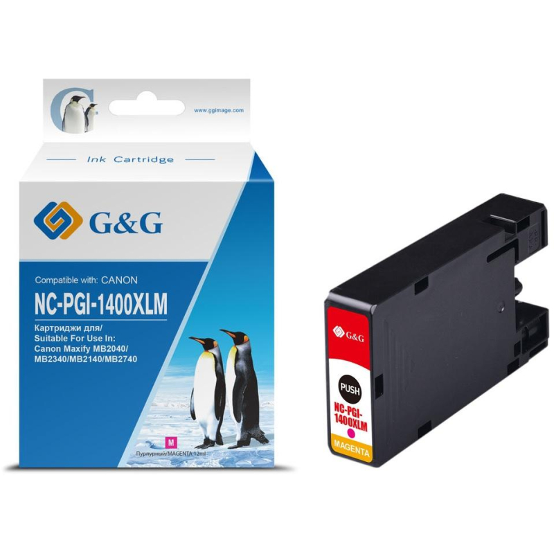 Картридж струйный G&G PGI-1400XL M пур. для Canon MB2050/MB2350/MB2040 1650514