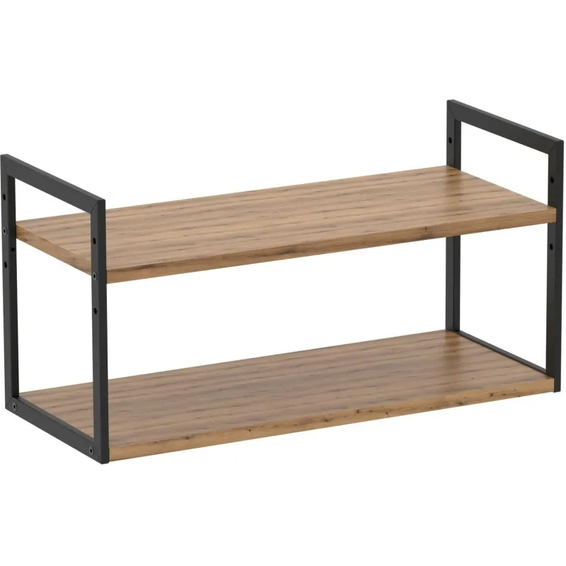 Полка TI_настен/настоль Комус Онега-6 250х600 мет чер/ЛДСП дуб вотан 2216045