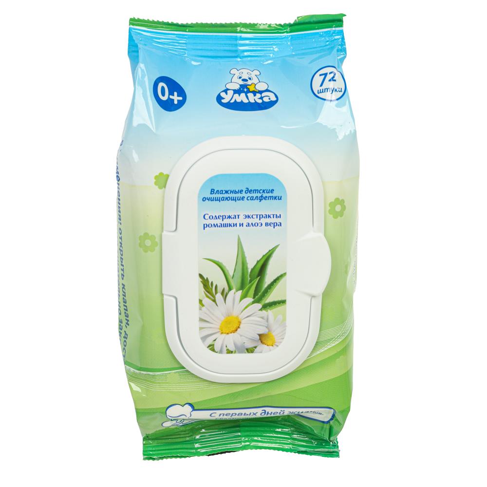 Влажные детские салфетки с клапаном, 72 шт. Заботливая мама 112803-UM