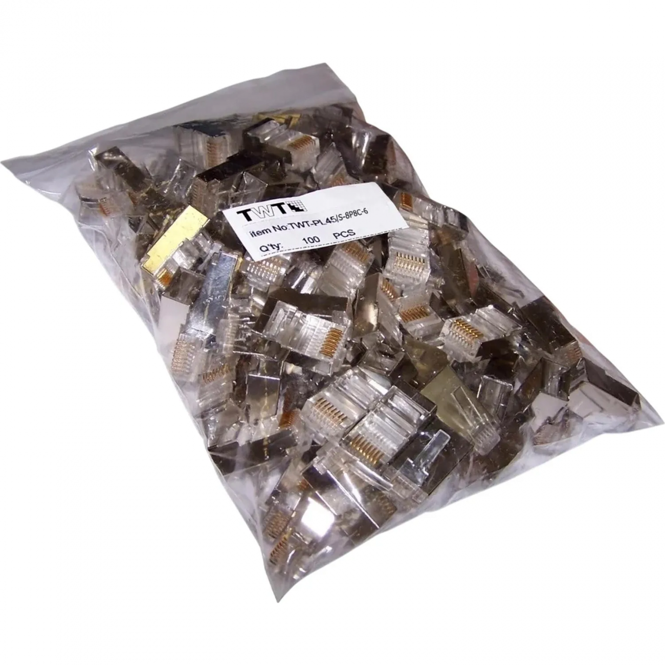 Коннектор RJ45 TWT TWT-PL45/S-8P8C-6 STP 8P8C, унив cat.6, 100шт/уп 2414421
