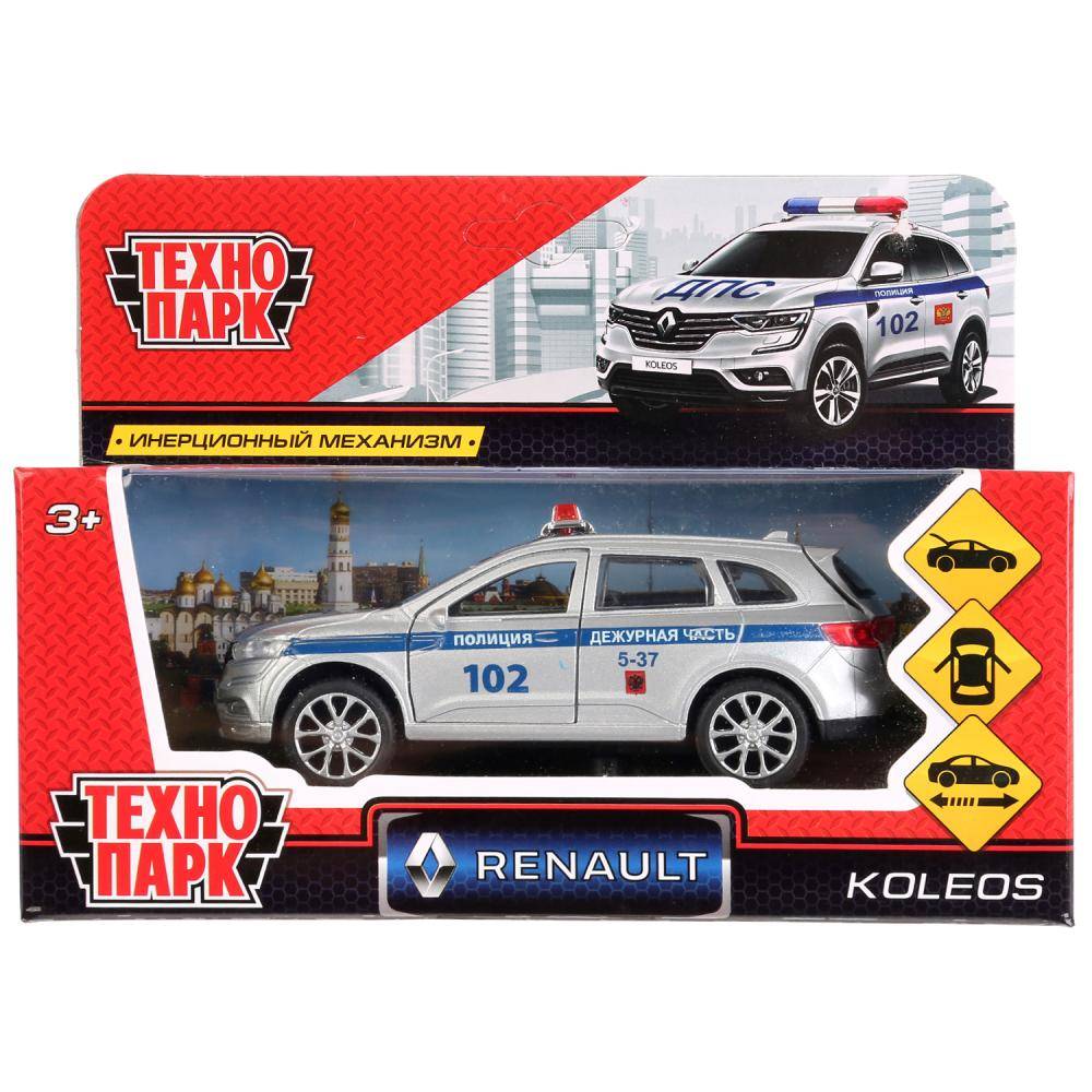 Машина металлическая "Renault Koleos Полиция" 12 см, открываются двери, инерционная Технопарк KOLEOS-P