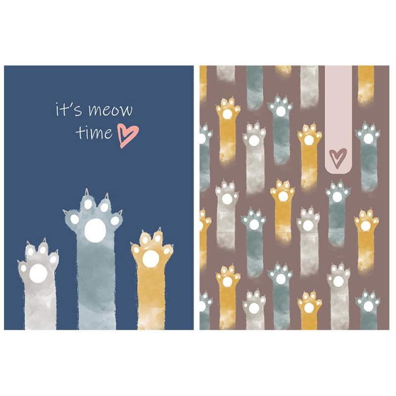 Тетрадь общая №1 School Лапки А5, 40л, клетка, сшивка уп(2шт)блок 70 г/кв.м 1789598