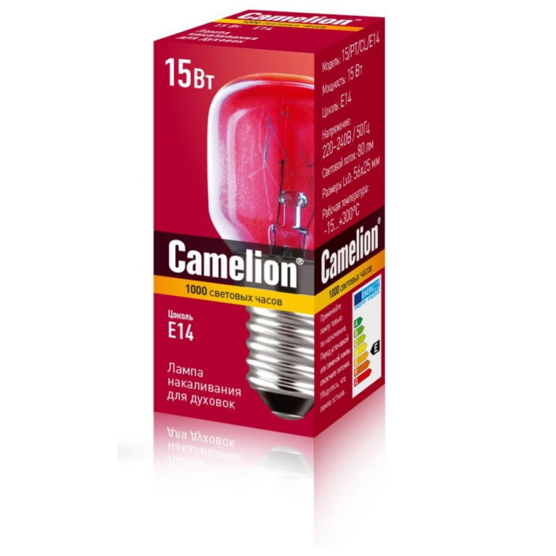 Лампа накаливания для духовок Camelion MIC 15/PT/C 1239475 12979