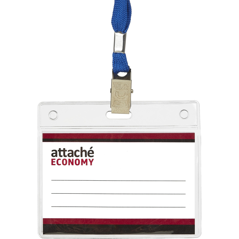 Бейдж Attache Economy 78x96 150мкм,шнурок 45см син, вкладыш 60x90 5шт/уп 1658132