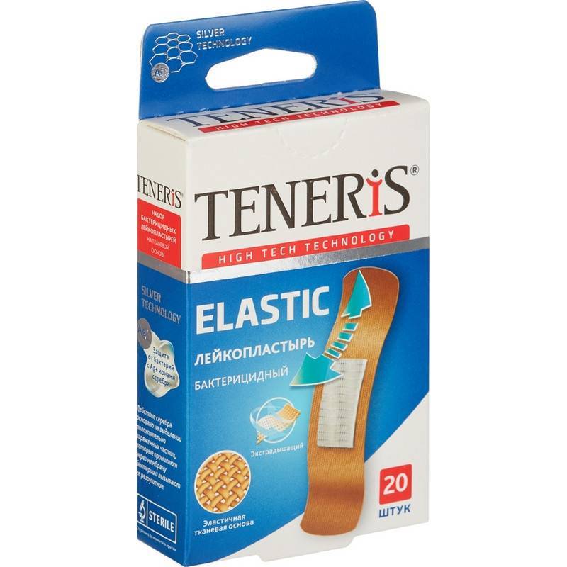 Набор пластырей Teneris 7.6x1.9 см тканая основа (телесный, 20 штук в уп) 799160