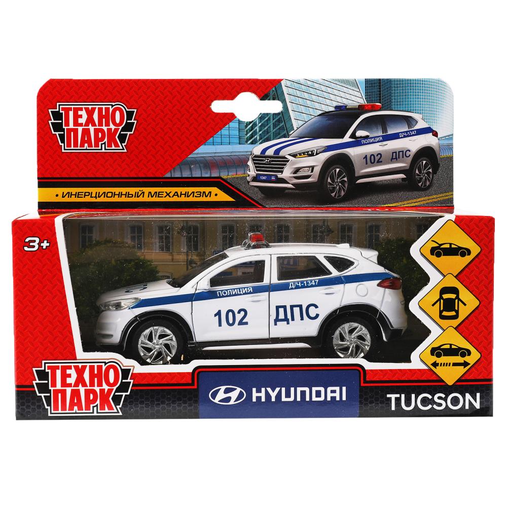 Машина металл Хюндай Тускон Полиция, 12 см, белый, Технопарк TUCSON-12POL-WH