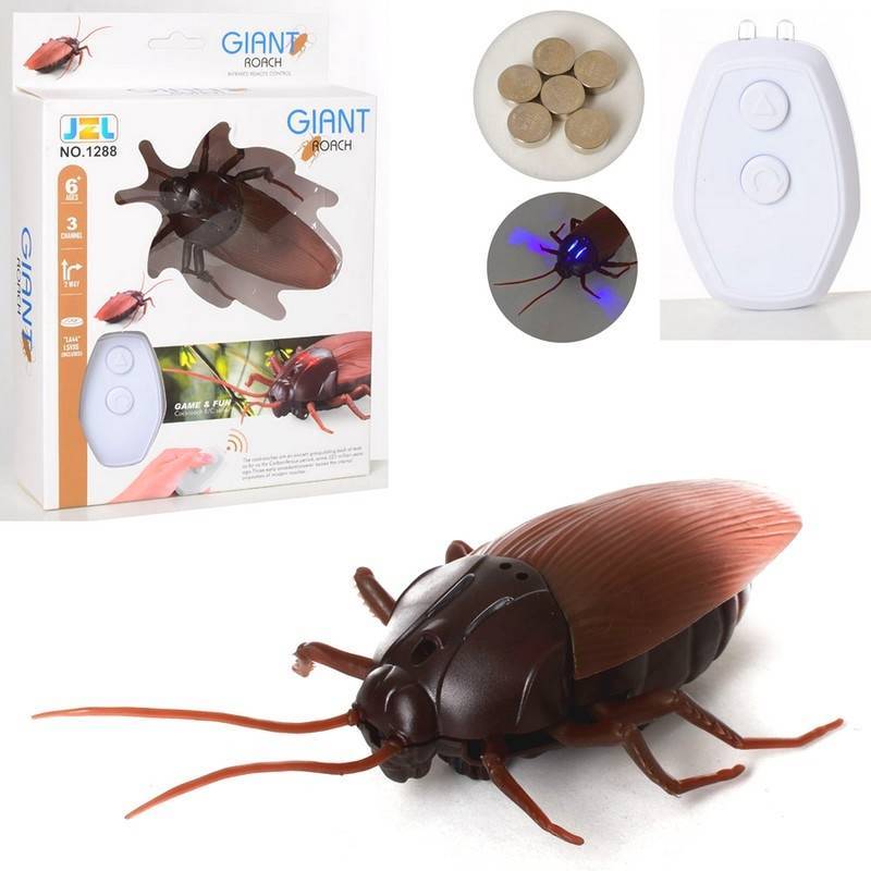 Интерактивное насекомое "Гигантский таракан" р/у, световые эффекты Junfa 1288