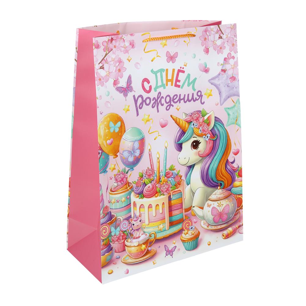 Пакет подарочный матовый XL, "Единорог", 140 гр/м Чудо праздник PXL-130538-UNI