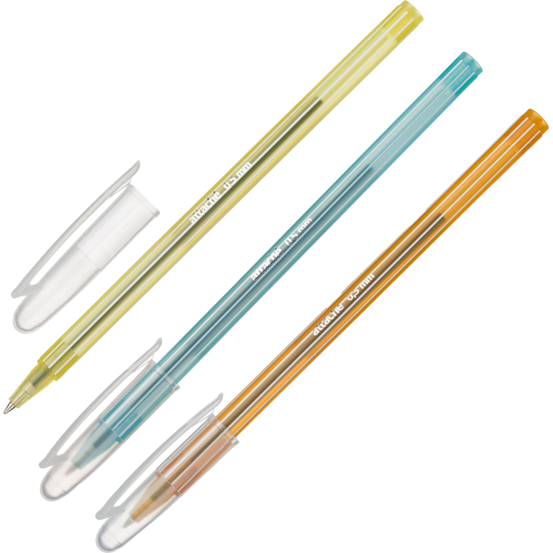 Ручка шарик. неавт Attache Economy цвета корп в асс., линия 0.5мм, синяя 1513268