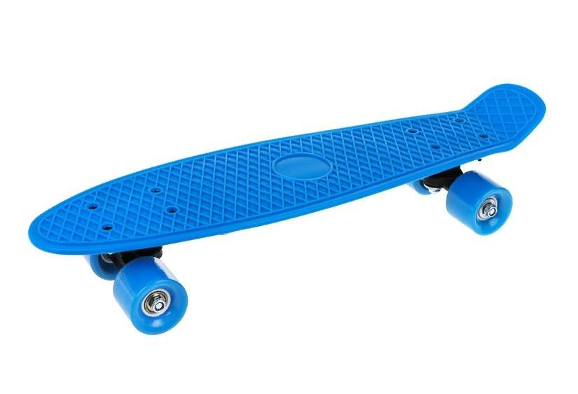 Скейтборд пласт. 55x15 см, с пластмассовым креплениям, голубой Наша Игрушка 636245