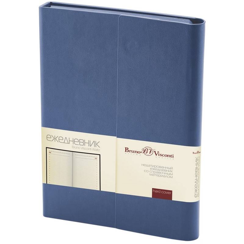 Ежедневник недатир. Bruno Visconti Waltz искусс. кожа A5 136 л. синий (154х210 мм) 994611