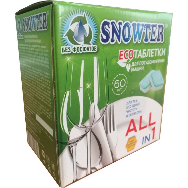 Таблетки для посудомоечных машин Snowter All in 1 ЭКО (60 штук в уп) 760904