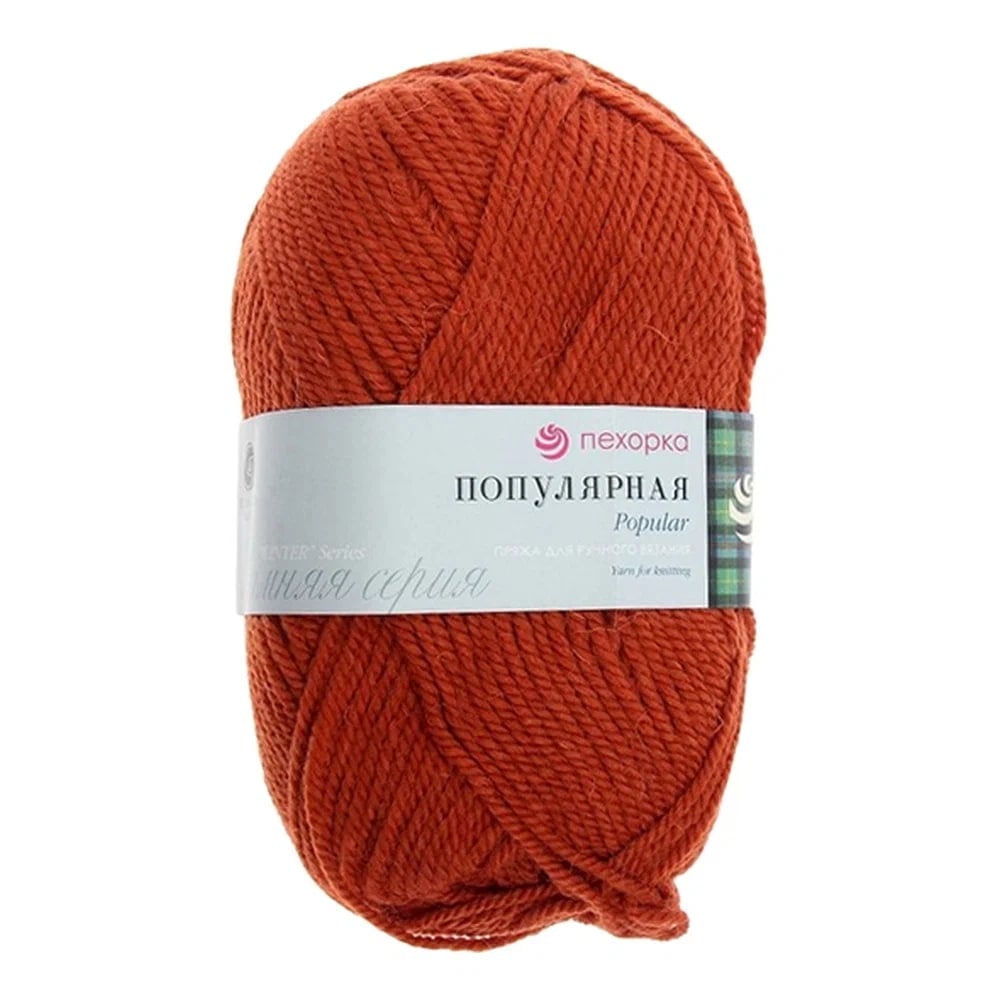 Пряжа ПЕХОРКА Популярная 133м/100г цвет 30-Св.Терракот 2105430300