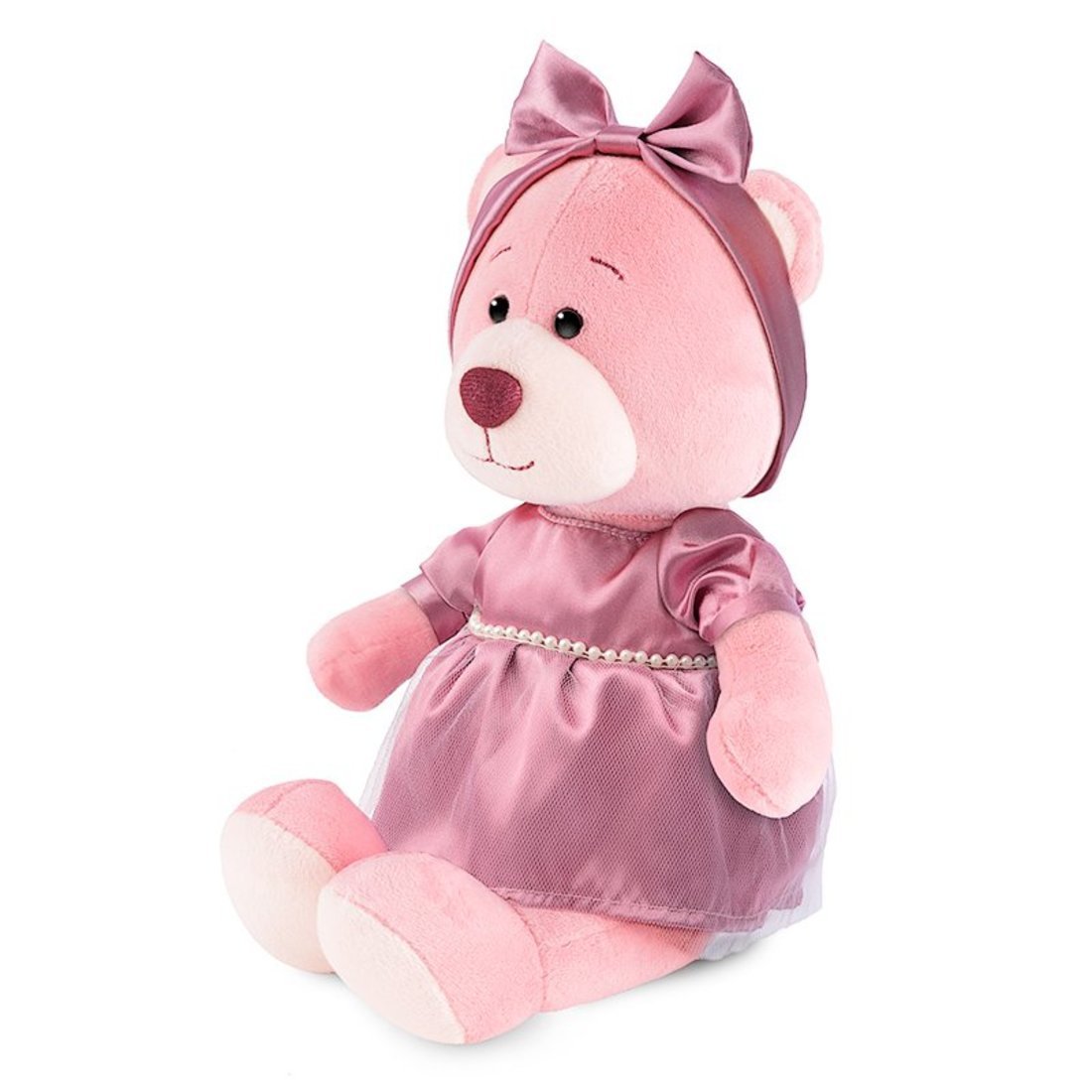 Мягкая игрушка Мишка Молли в Лиловом Платье с Бусинками 21 см Ronny&Molly RM-M020-21