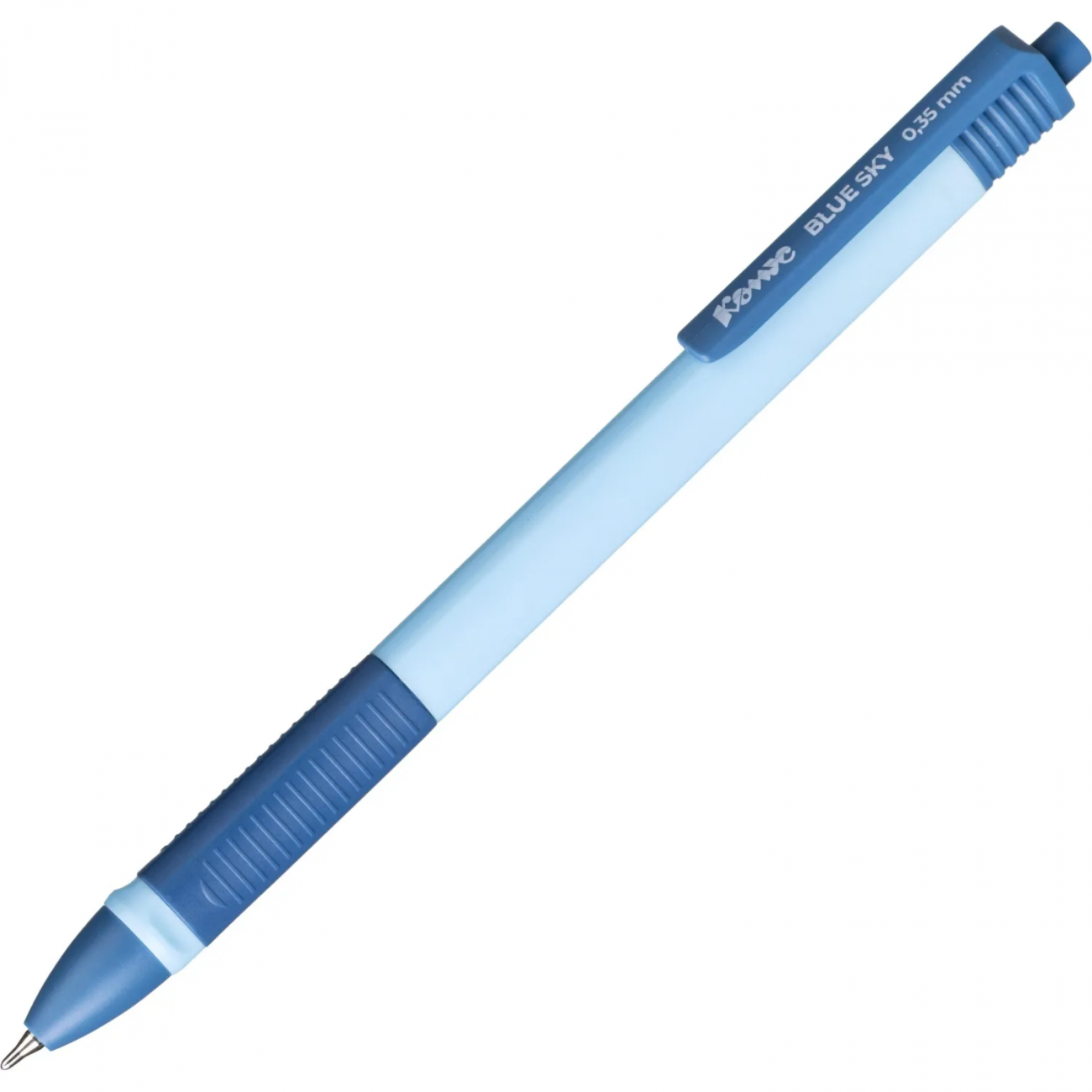 Ручка шарик. автомат. Комус Blue Sky, д.ш. 0,5 мм, гол.корп, манж, синяя 2005565