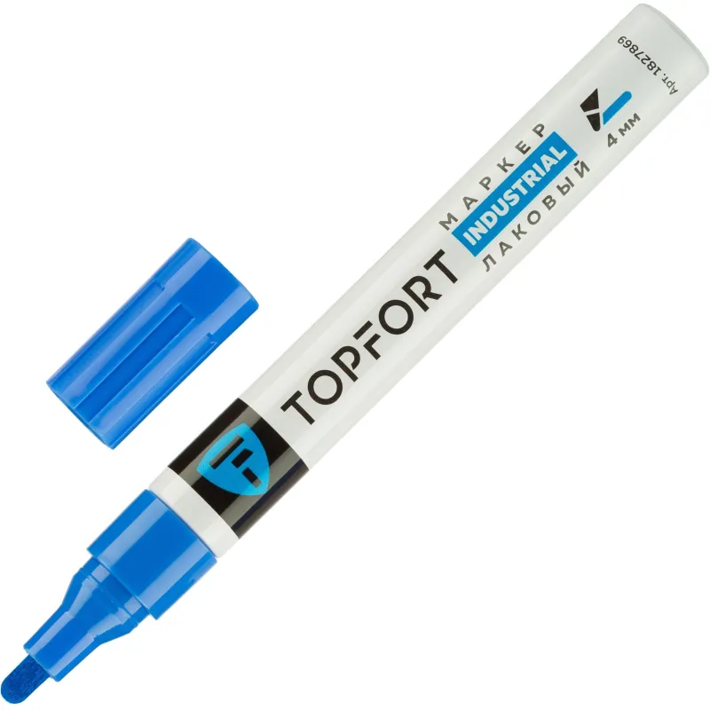 Маркер лаковый TOPFORT Industrial 4 мм синий 1827869 ZP1501