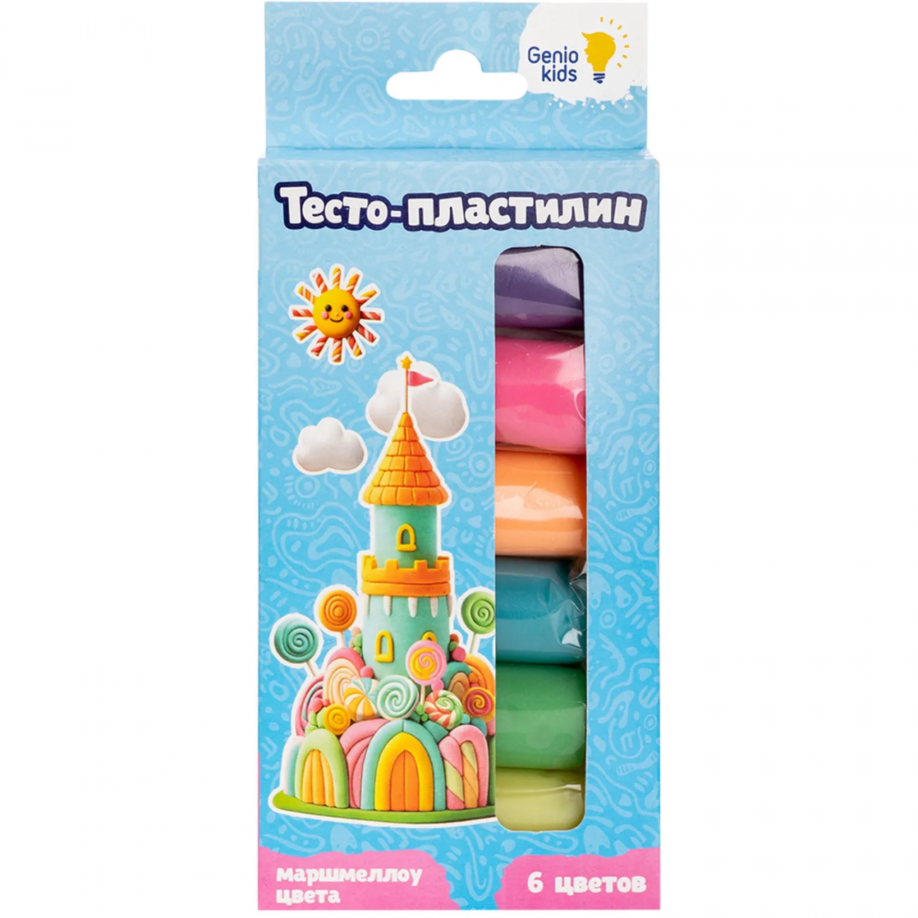 Набор д/лепки детский Тесто-пластилин 6 цветов.Маршмеллоу цвета TA1089V Genio Kids 2295814