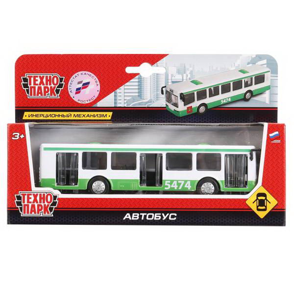 Машинка Технопарк Автобус Рейсовый 16,5 см SB-16-65-BUS-WB