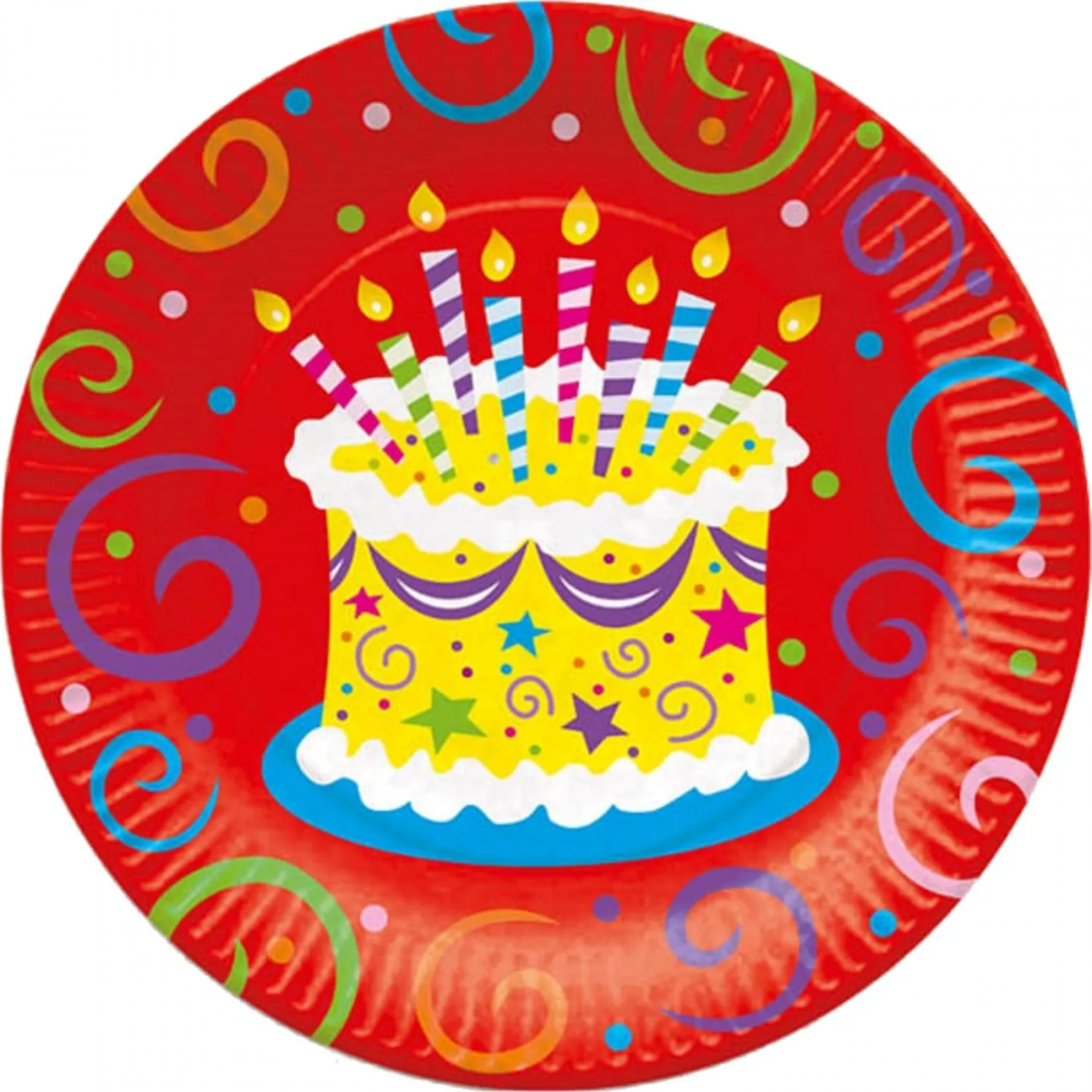 Набор тарелок бумажные ламинированные 23см Торт яркий 6шт/уп 6046293 Патибум 2335521