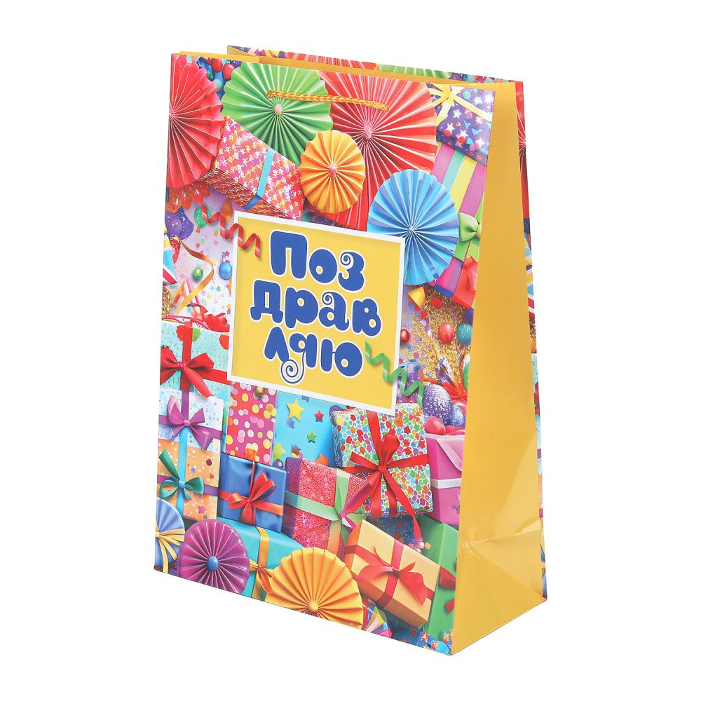 Пакет подарочный глянцевый ML, "Подарки", 140 гр/м Чудо праздник PML-127536-HB8