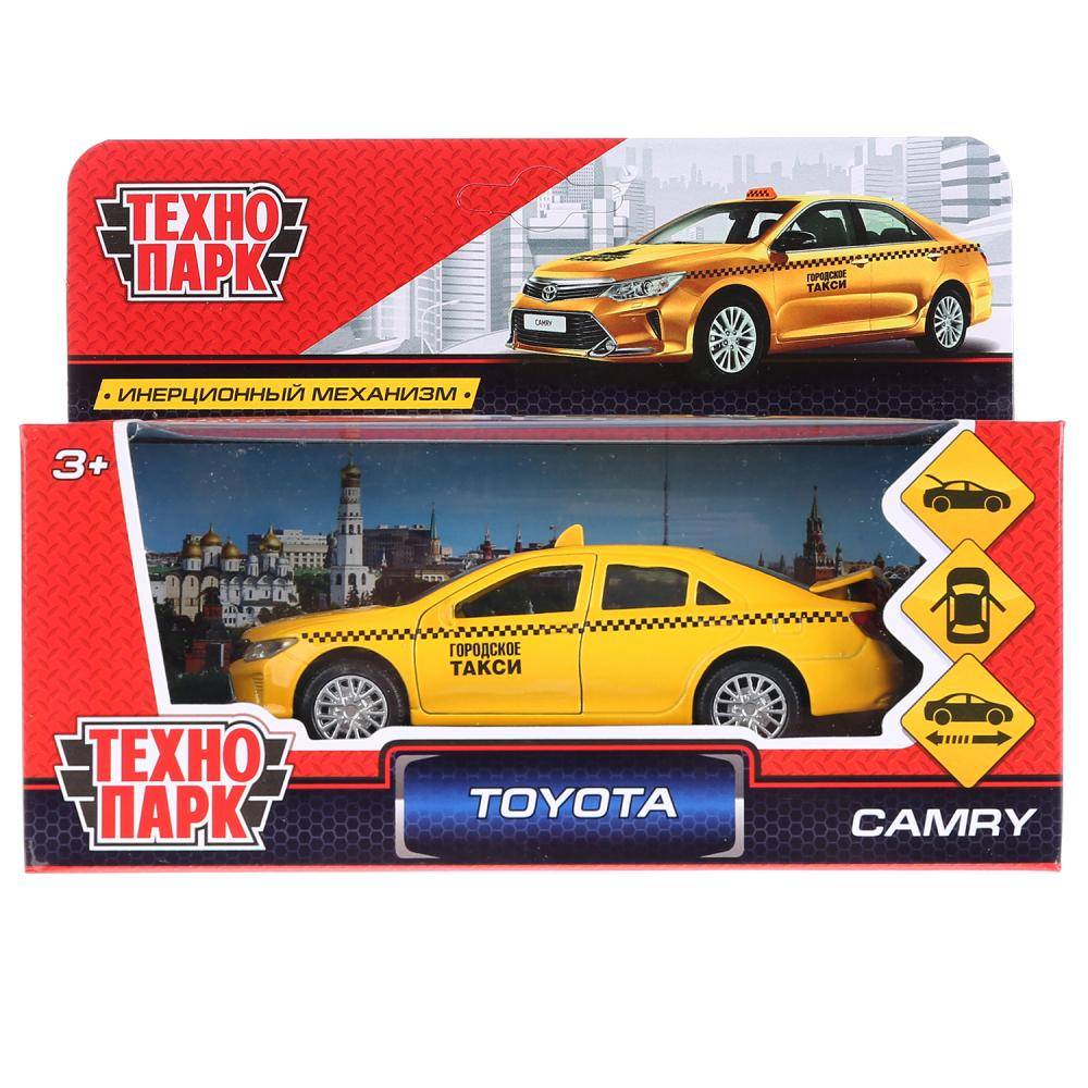 Машина металлическая "Toyota Camry Такси" длина 12 см, открыв. двери/багажник, с инерцией Технопарк CAMRY-T