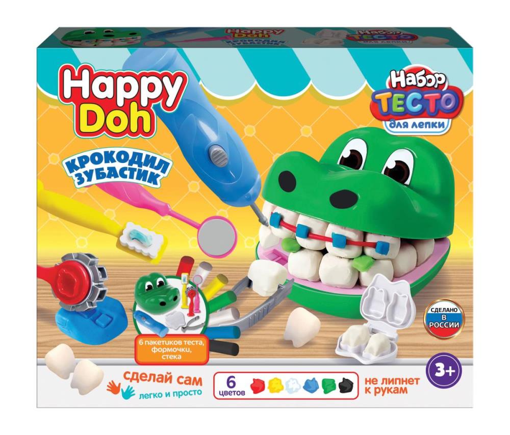 Набор с тестом для лепки Динозавр-зубастик, 33 см. HAPPY DOH PDSET-DINO-ZUB