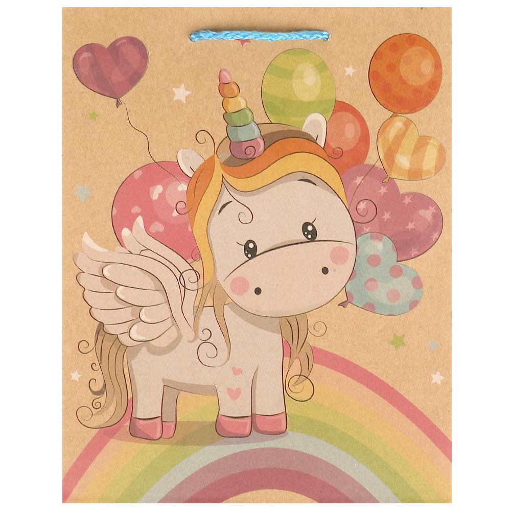 Пакет крафт M подарочный, 18х23х10 см. Чудо праздник PM-109956-UK