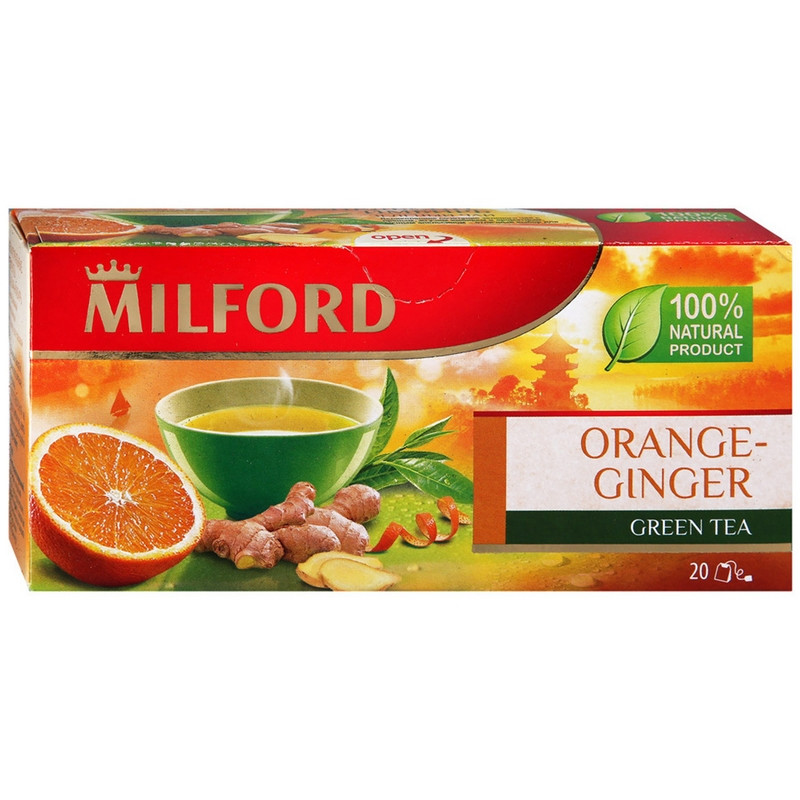 Чай Milford Апельсин Имбирь зеленый, 20пак 1199454