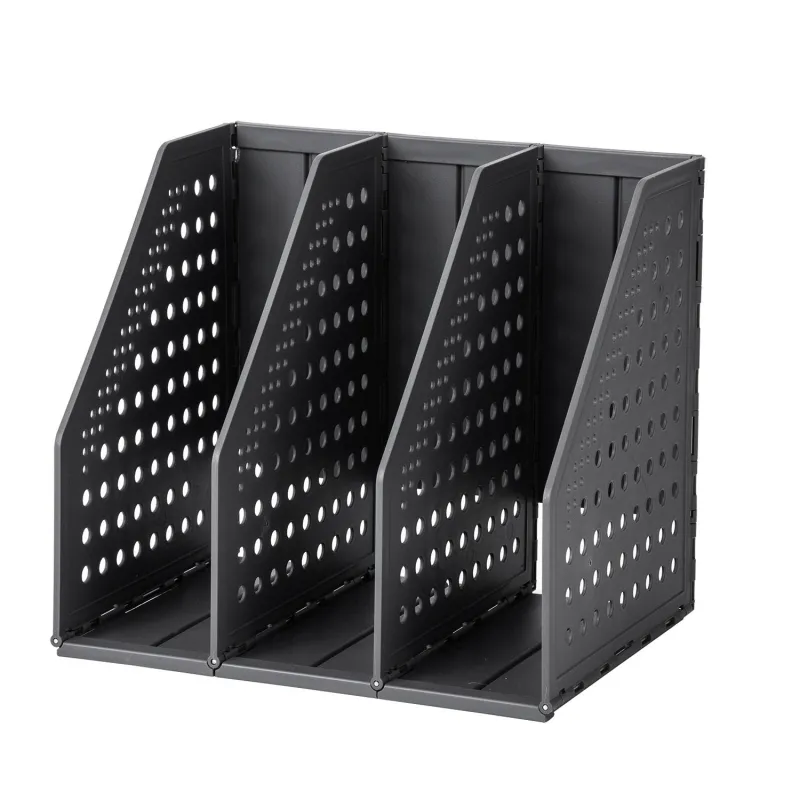 Лоток вертикальный Deli E79003Drey складной 3 отделения темно-серый 1696463