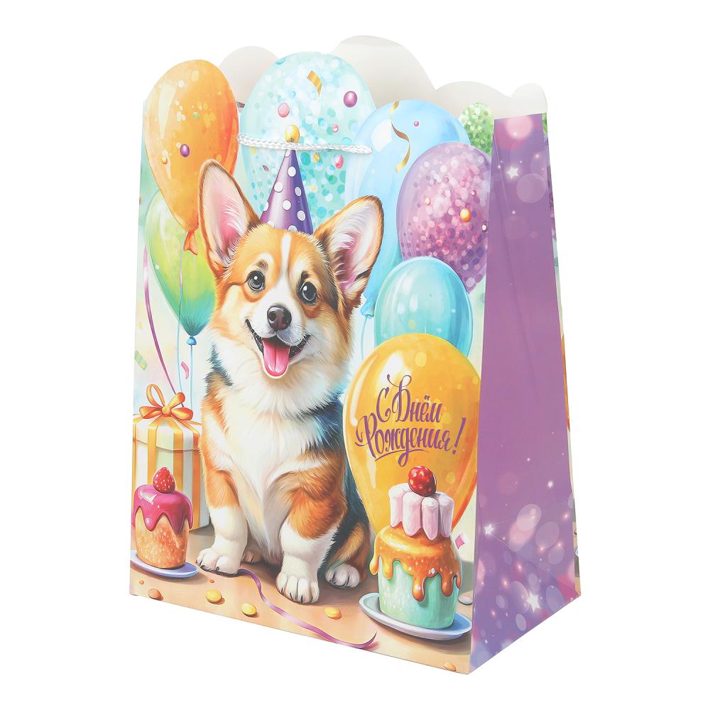 Пакет подарочный креативный L "Корги" с вырубкой, 190 гр/м Чудо праздник PL-130113-CG