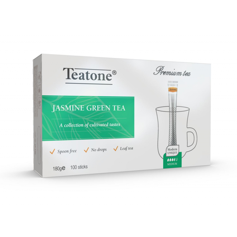 Чай зеленый с ароматом жасмина TEATONE в металл.стике, 100шт/уп. 1242 1291418