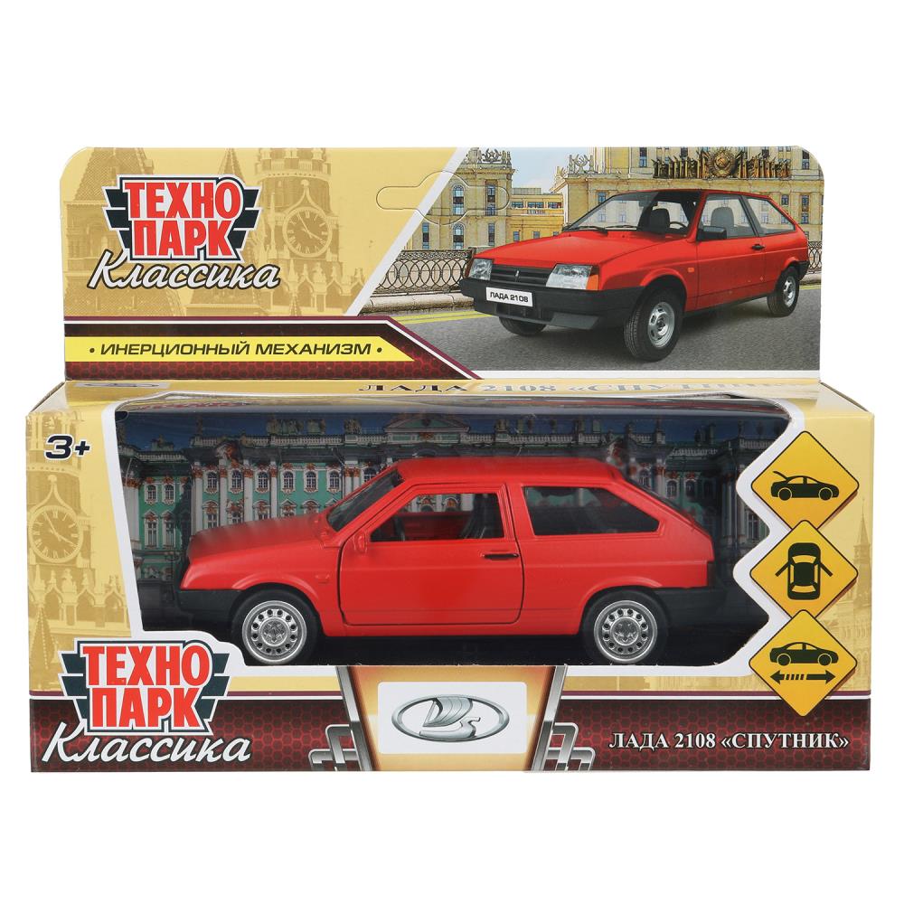 Машина металлическая Лада-2108 "Спутник" Матовый, 12 см. красный Технопарк 2108-12-RD-WOD