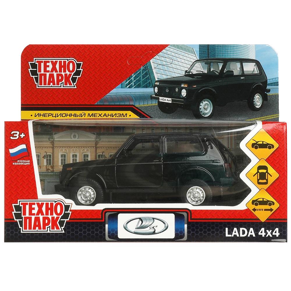 Машина металлическая "Лада 4x4", 12 см. инерция, черный Технопарк LADA4X4-12-BK