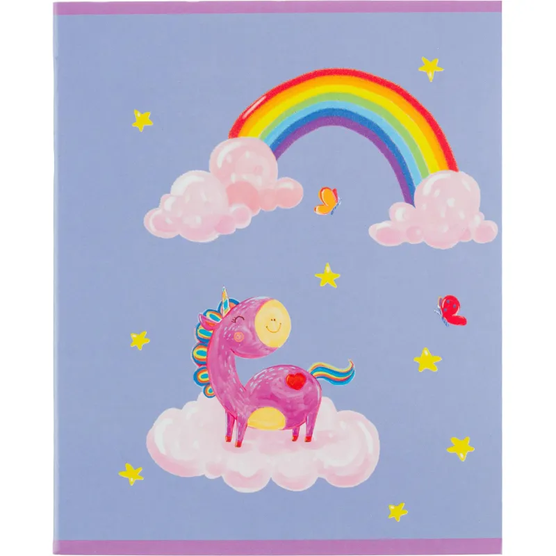 Тетрадь общая А5 48л Волш Единорог гол,клет,скреп. ВД-лак №1 School 1819935