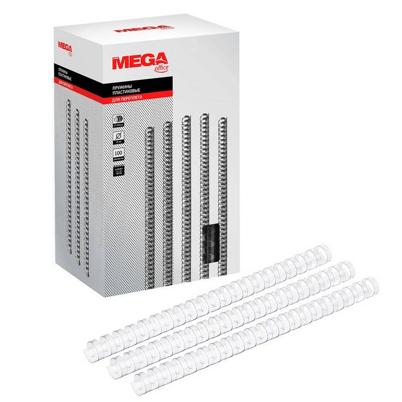 Пружины для переплета пластиковые Promega office 19 мм прозрачные (100 штук в уп) 255102