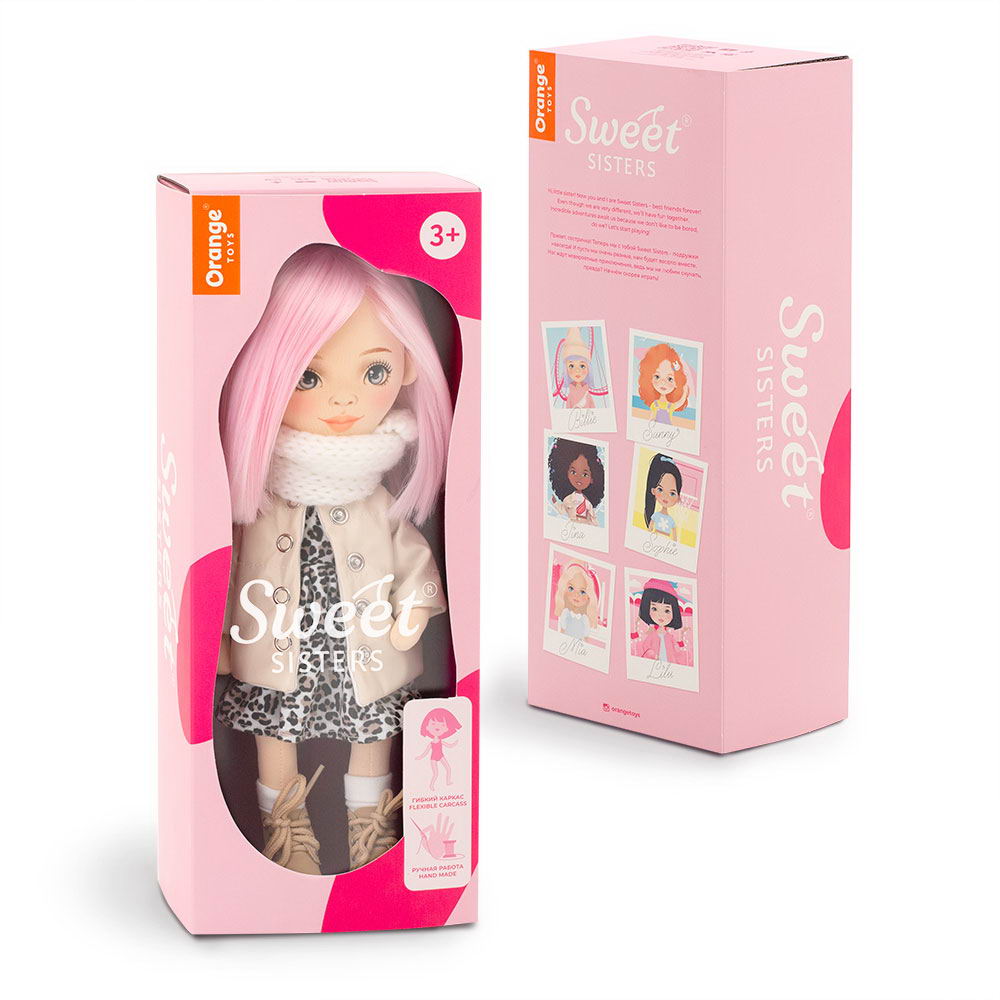 фото Тканевая кукла orange toys sweet sisters billie в кожаном пуховике европейская зима на каркасе 32 см ss06-12