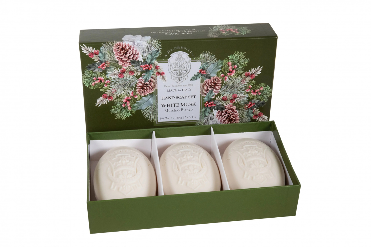 La Florentina Набор мыла White musk Белый мускус 3*150г 8003085707743
