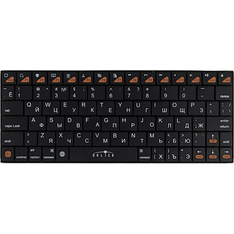 Клавиатура Oklick 840S черный USB беспроводная BT slim 1450152 754787
