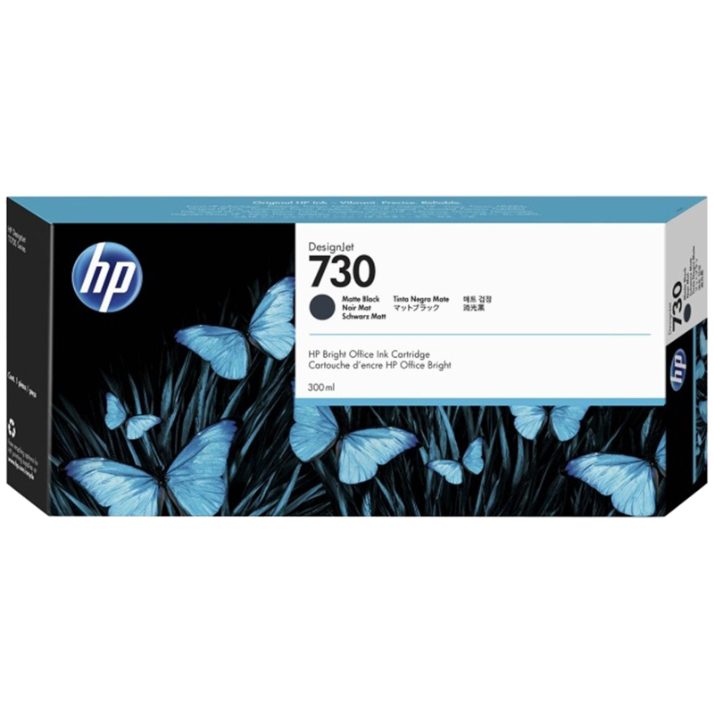 Картридж струйный HP 730 P2V71A чер.мат. для для DesignJet T1700 (300 мл) 916386