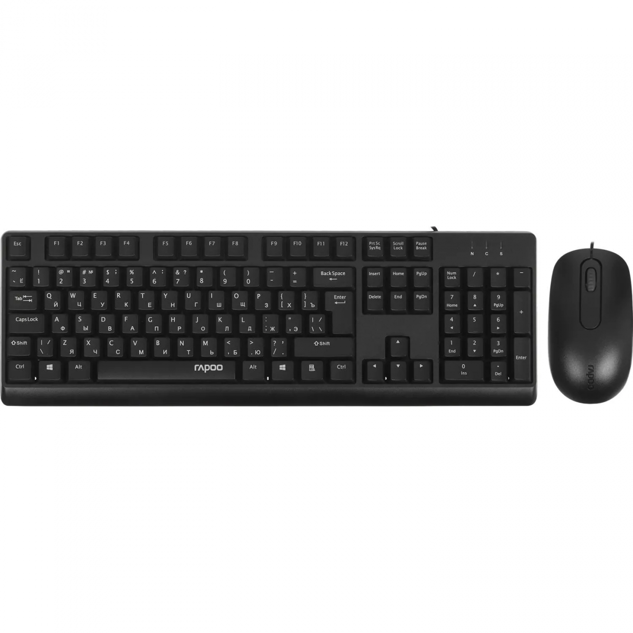 Набор клавиатура+мышь RAPOO проводная X130PRO, цвет - черный 2379983