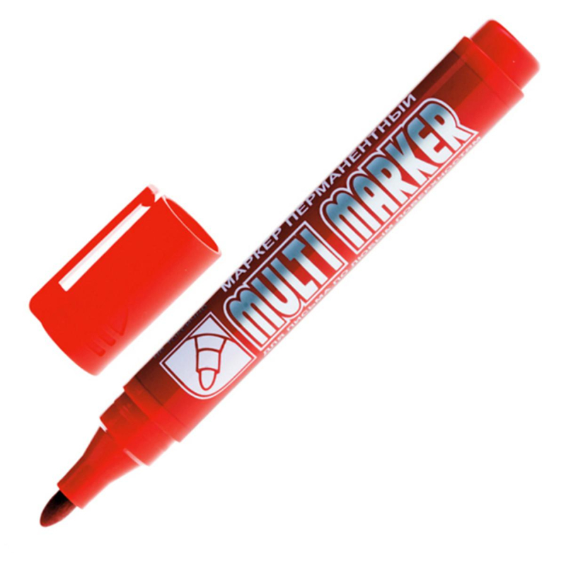 Маркер перманентный Crown Multi Marker 3-5 мм красный 1556210